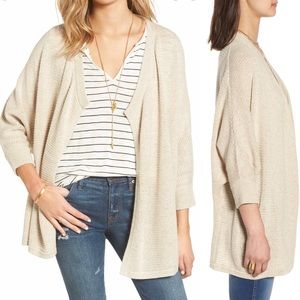 Madewell Seabank Open Front Cardigan Sweater Tan Small